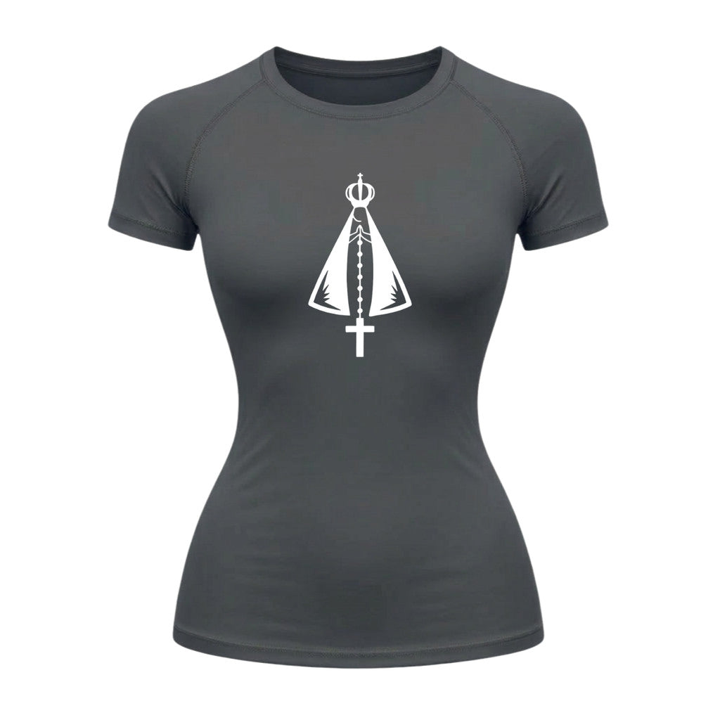 Camiseta Compressão Uv Manga Curta Estampa Da Roça Proteção Da Nossa Senhora