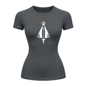 Camiseta Compressão Uv Manga Curta Estampa Da Roça Proteção Da Nossa Senhora