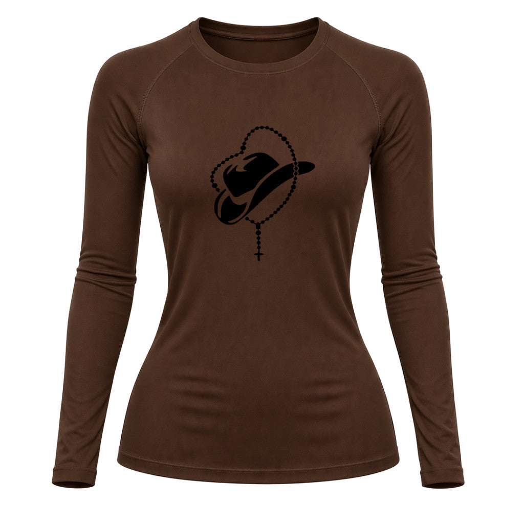 Camiseta Compressão Uv Manga Longa Estampa Da Roça Cowboy Sagrado