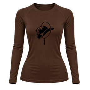 Camiseta Compressão Uv Manga Longa Estampa Da Roça Cowboy Sagrado