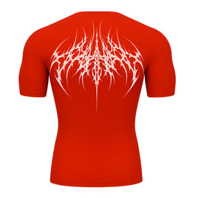 Camiseta Compressão Uv 50+ Manga Curta Cyber Tribal Atoomic Veins Structure Rash Guard
