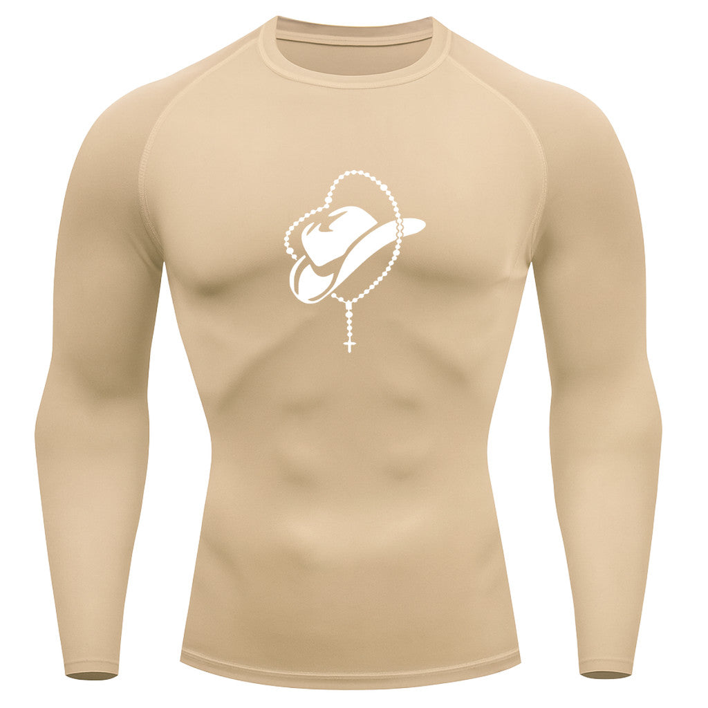Camiseta Compressão Uv Manga Longa Estampa Da Roça Cowboy Sagrado Rash Guard