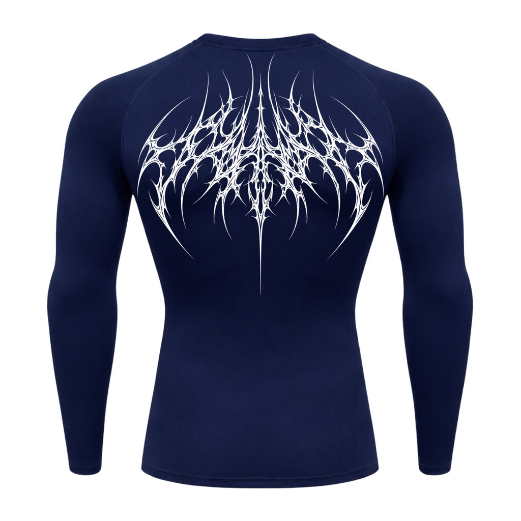 Camiseta Compressão Uv 50+ Manga Longa Cyber Tribal Atoomic Veins Structure Rash Guard