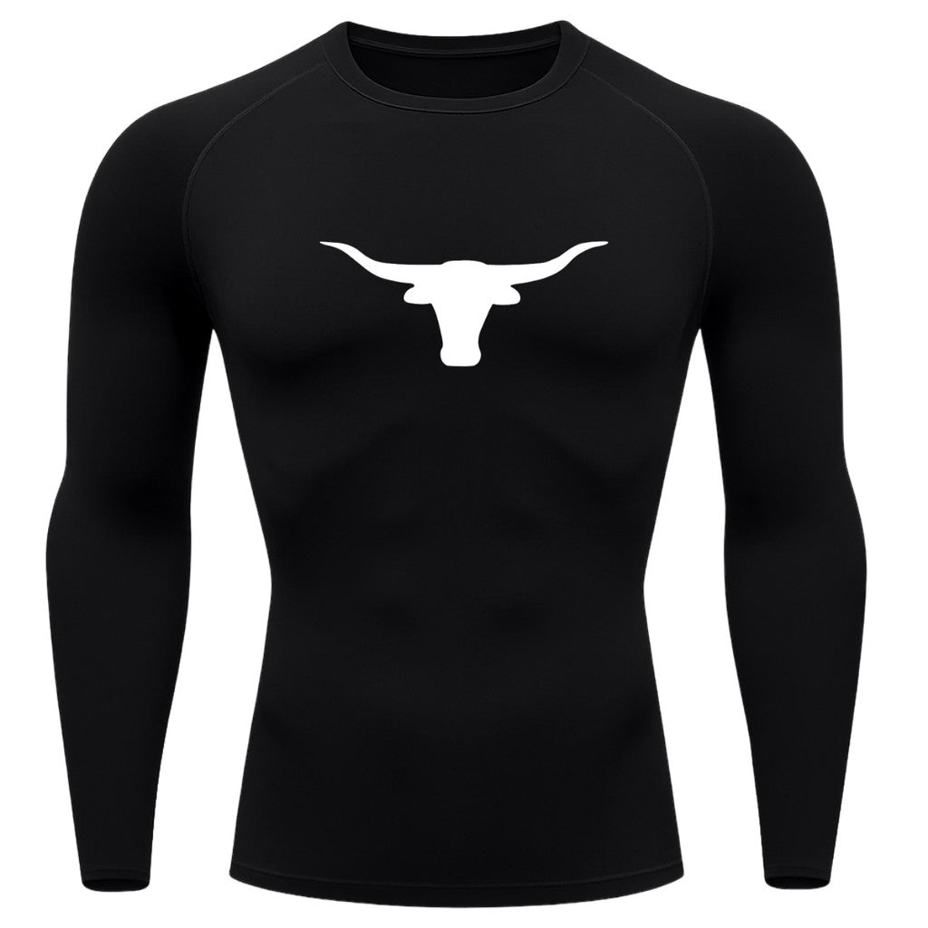 Camiseta Compressão Uv Manga Longa Estampa Da Roça Marca Do Touro Alpha Rash Guard