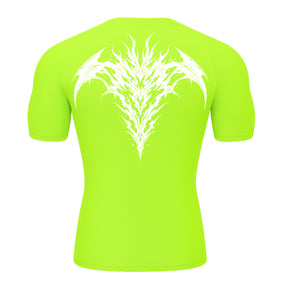 Camiseta Compressão Uv 50+ Manga Curta Cyber Tribal Atoomic Dark Vortex Sigil Rash Guard