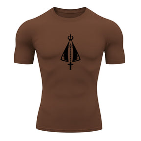 Camiseta Compressão Uv Manga Curta Estampa Da Roça Proteção Da Santa Rash Guard