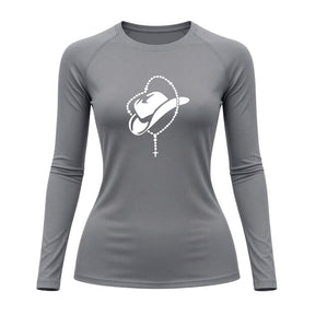 Camiseta Compressão Uv Manga Longa Estampa Da Roça Cowboy Sagrado