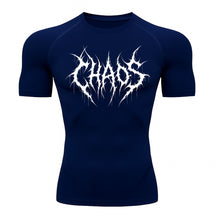 Camiseta Compressão Uv 50+ Manga Curta Cyber Tribal Emblem Of Chaos Rash Guard