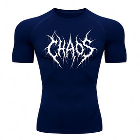 Camiseta Compressão Uv 50+ Manga Curta Cyber Tribal Emblem Of Chaos Rash Guard