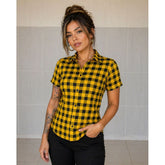Camisa Unissex Xadrez Várias Cores Manga Curta Slim