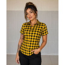 Camisa Unissex Xadrez Várias Cores Manga Curta Slim