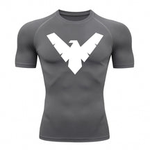 Camiseta Compressão Proteção Uv 50+ Manga Curta Asa Noturno Rash Guard