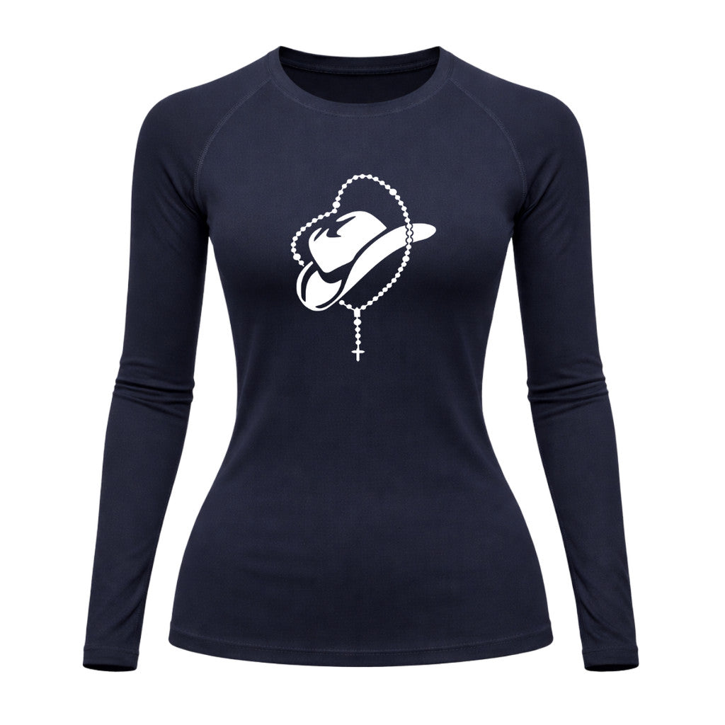 Camiseta Compressão Uv Manga Longa Estampa Da Roça Cowboy Sagrado