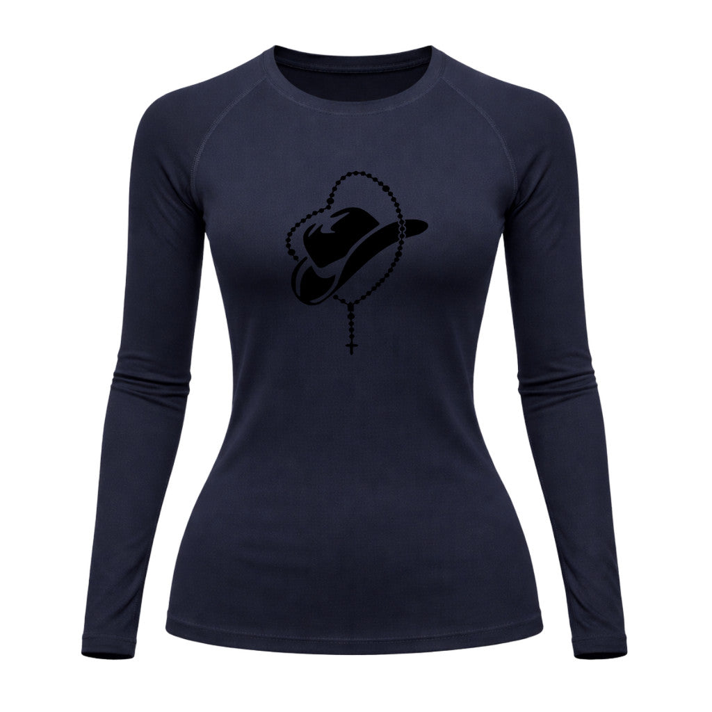 Camiseta Compressão Uv Manga Longa Estampa Da Roça Cowboy Sagrado