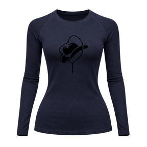 Camiseta Compressão Uv Manga Longa Estampa Da Roça Cowboy Sagrado