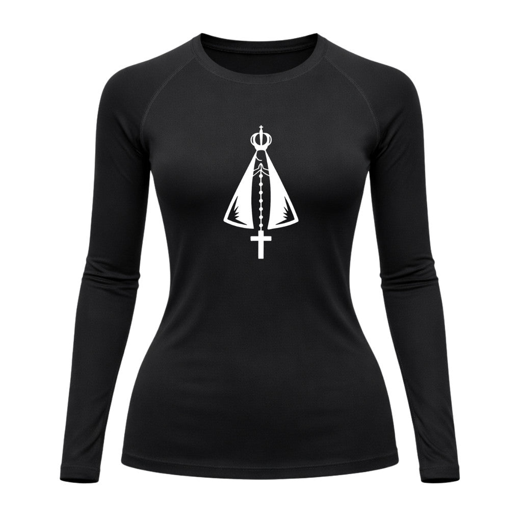 Camiseta Compressão Uv Manga Longa Estampa Da Roça Proteção Da Nossa Senhora