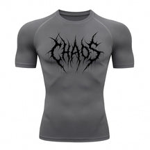 Camiseta Compressão Uv 50+ Manga Curta Cyber Tribal Emblem Of Chaos Rash Guard
