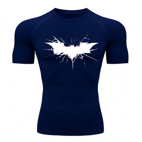 Camiseta Compressão Proteção Uv 50+ Manga Curta Batman Shadow Break Academia Rash Guard
