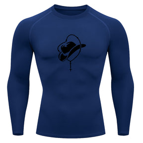 Camiseta Compressão Uv Manga Longa Estampa Da Roça Cowboy Sagrado Rash Guard