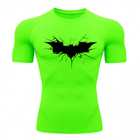 Camiseta Compressão Proteção Uv 50+ Manga Curta Batman Shadow Break Academia Rash Guard