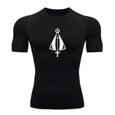 Camiseta Compressão Uv Manga Curta Estampa Da Roça Proteção Da Santa Rash Guard
