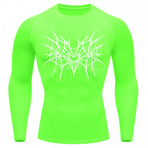 Camiseta Compressão Uv 50+ Manga Longa Cyber Tribal Spider Symmetric Web Rash Guard