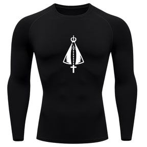 Camiseta Compressão Uv Manga Longa Estampa Da Roça Proteção Da Santa Rash Guard