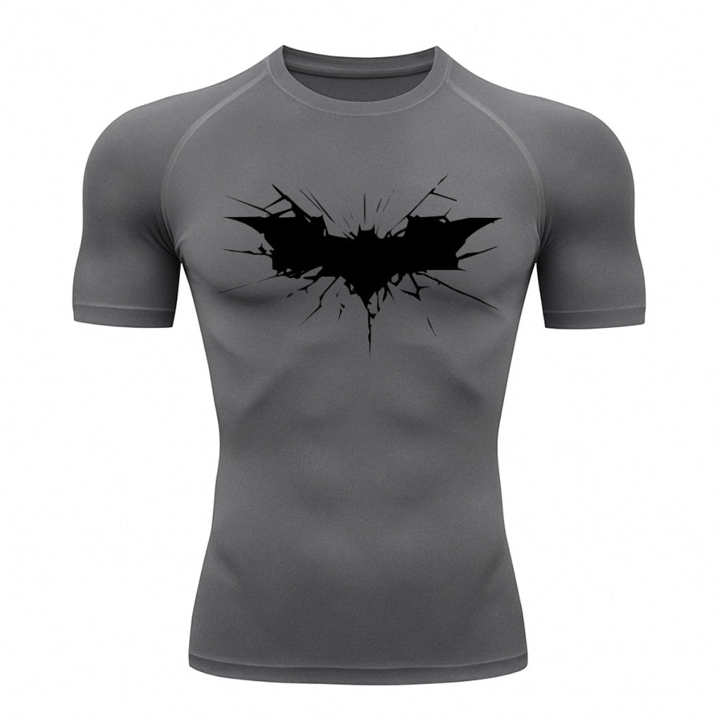 Camiseta Compressão Proteção Uv 50+ Manga Curta Batman Shadow Break Academia Rash Guard
