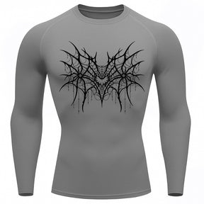 Camiseta Compressão Uv 50+ Manga Longa Cyber Tribal Spider Symmetric Web Rash Guard