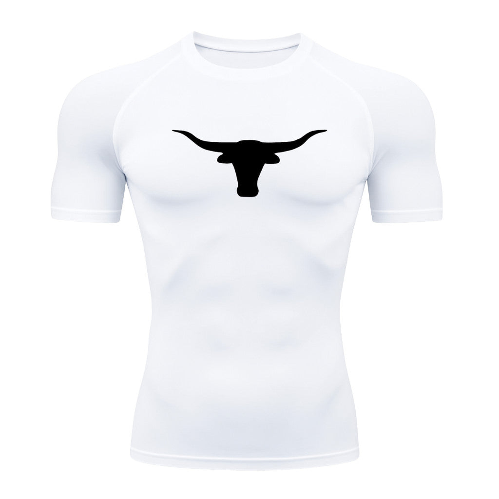 Camiseta Compressão Uv Manga Curta Estampa Da Roça Marca Do Touro Alpha Rash Guard