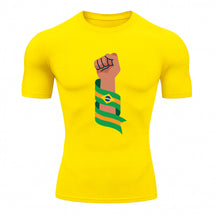 Camiseta Compressão Manga Curta Proteção UV 50+ Resistência Brasil Colorido Camiseta Varias Cores Rash Guard