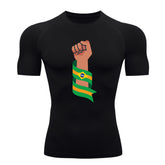 Camiseta Compressão Manga Curta Proteção UV 50+ Resistência Brasil Colorido Camiseta Varias Cores Rash Guard