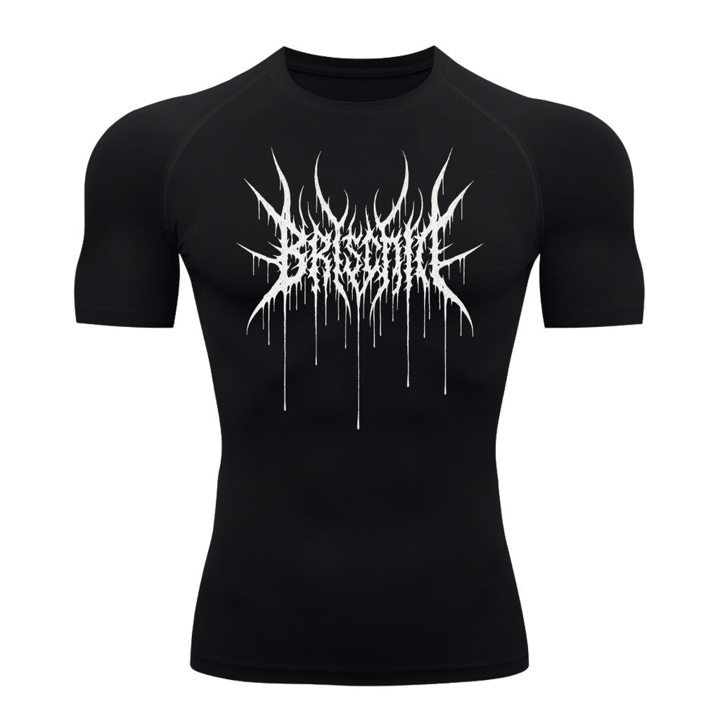 Camiseta Compressão Proteção Uv Segunda Pele Manga Curta Cyber Tribal Briscode Dark Rash Guard