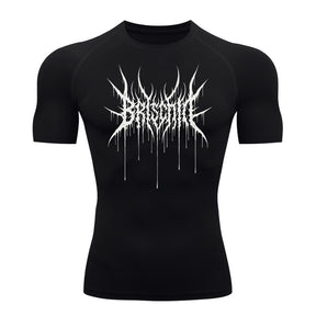 Camiseta Compressão Proteção Uv Segunda Pele Manga Curta Cyber Tribal Briscode Dark Rash Guard