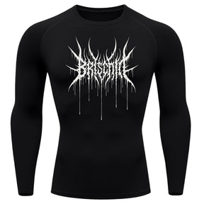 Camiseta Compressão Proteção Uv Segunda Pele Manga Longa Cyber Tribal Briscode Dark Rash Guard