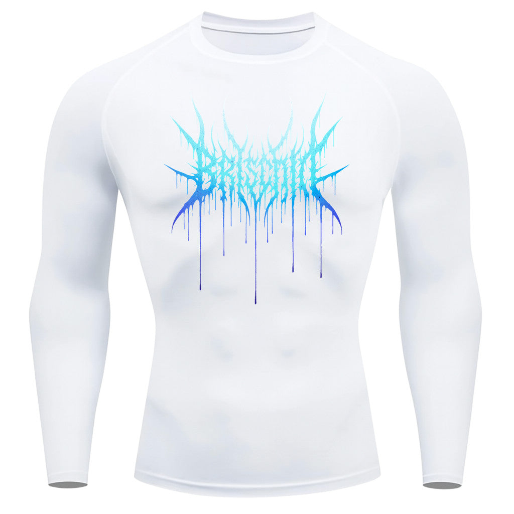 Camiseta Compressão Proteção Uv Segunda Pele Manga Longa Cyber Tribal Briscode Dark Rash Guard