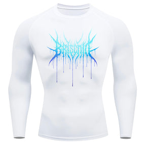 Camiseta Compressão Proteção Uv Segunda Pele Manga Longa Cyber Tribal Briscode Dark Rash Guard
