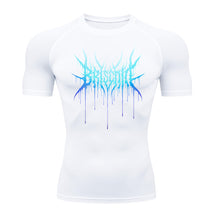 Camiseta Compressão Proteção Uv Segunda Pele Manga Curta Cyber Tribal Briscode Dark Rash Guard