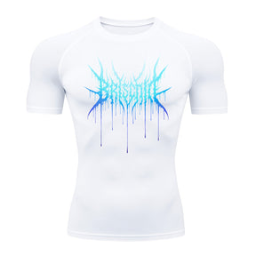 Camiseta Compressão Proteção Uv Segunda Pele Manga Curta Cyber Tribal Briscode Dark Rash Guard