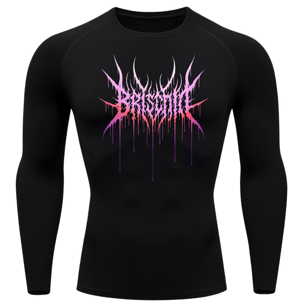 Camiseta Compressão Proteção Uv Segunda Pele Manga Longa Cyber Tribal Briscode Dark Rash Guard