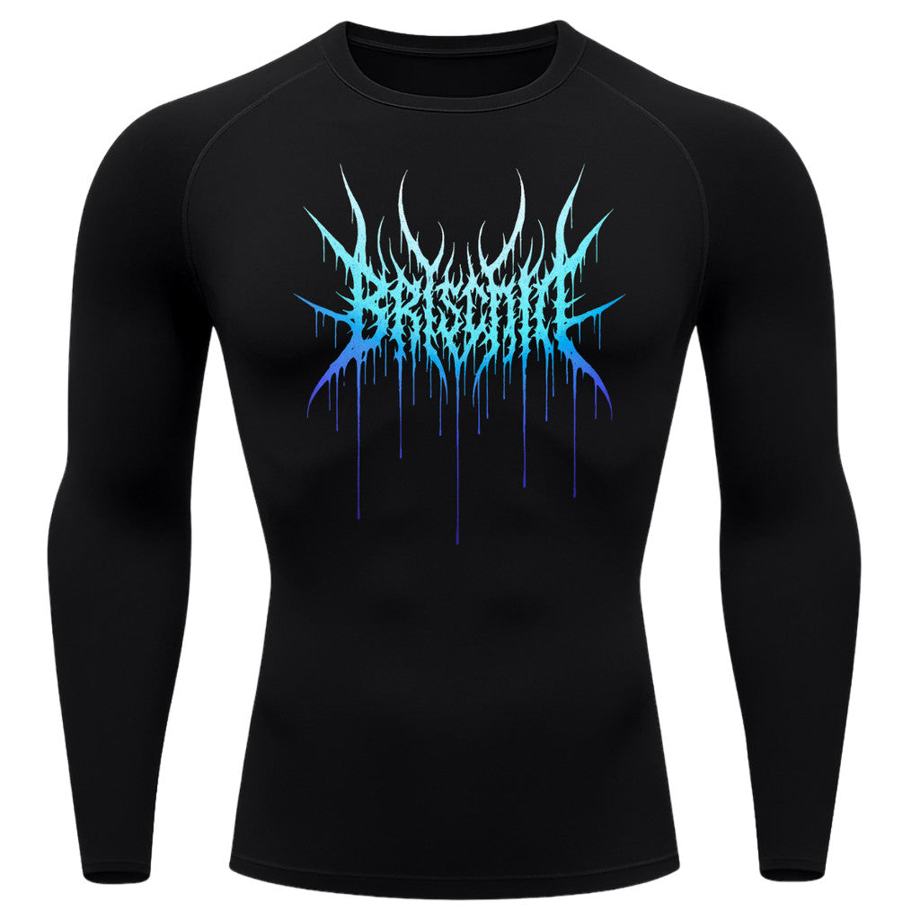 Camiseta Compressão Proteção Uv Segunda Pele Manga Longa Cyber Tribal Briscode Dark Rash Guard
