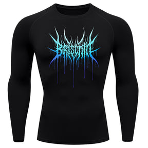 Camiseta Compressão Proteção Uv Segunda Pele Manga Longa Cyber Tribal Briscode Dark Rash Guard