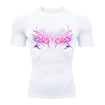 Camiseta Compressão Proteção Uv Segunda Pele Manga Curta Cyber Tribal Metal Dark Darknes Rash Guard