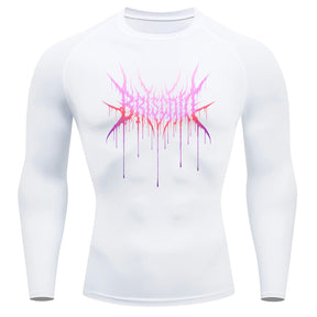 Camiseta Compressão Proteção Uv Segunda Pele Manga Longa Cyber Tribal Briscode Dark Rash Guard