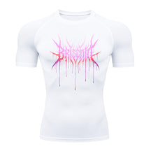 Camiseta Compressão Proteção Uv Segunda Pele Manga Curta Cyber Tribal Briscode Dark Rash Guard