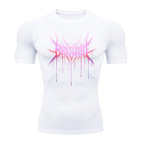 Camiseta Compressão Proteção Uv Segunda Pele Manga Curta Cyber Tribal Briscode Dark Rash Guard