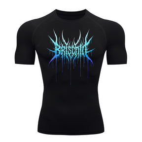 Camiseta Compressão Proteção Uv Segunda Pele Manga Curta Cyber Tribal Briscode Dark Rash Guard