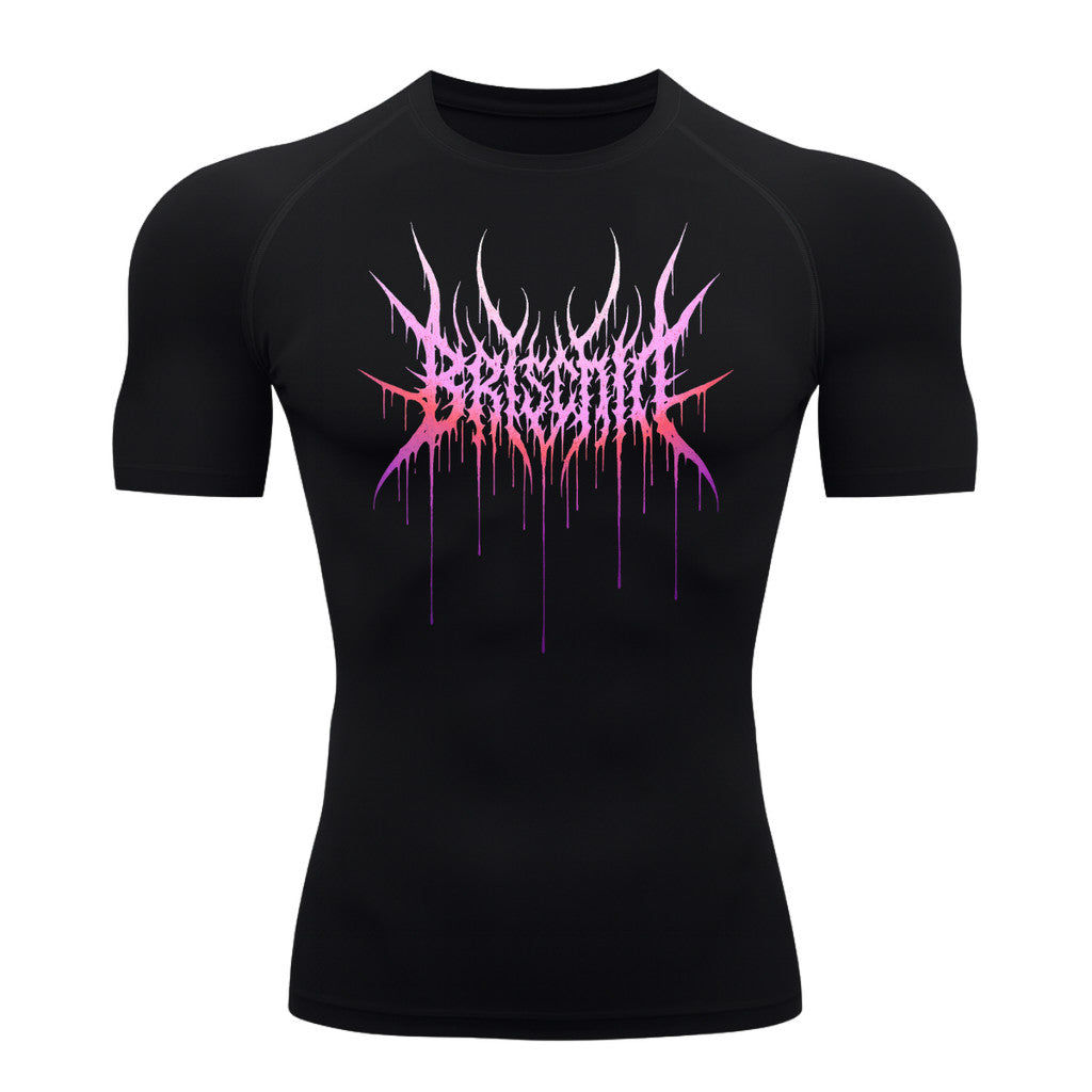 Camiseta Compressão Proteção Uv Segunda Pele Manga Curta Cyber Tribal Briscode Dark Rash Guard