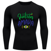 Camiseta Compressão Manga Longa Proteção UV 50+ Pátria Amada Brasil Camiseta Varias Cores Rash Guard