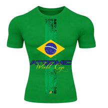 Camiseta Compressão Manga Curta UV Atoomic Brasil Edition Varias Cores Rash Guard